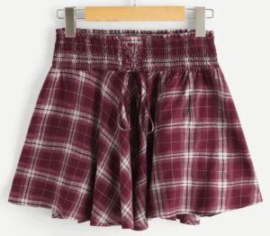 RedPlaidSkirt Shein