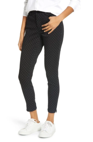 Ab-Solution High Waist Polka Dot Ankle Skinny Pants